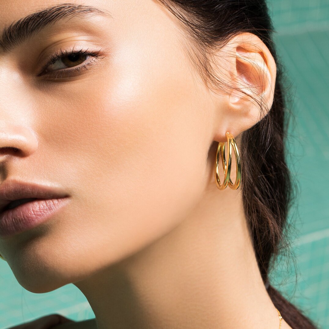 Yellow sales hoop earrings